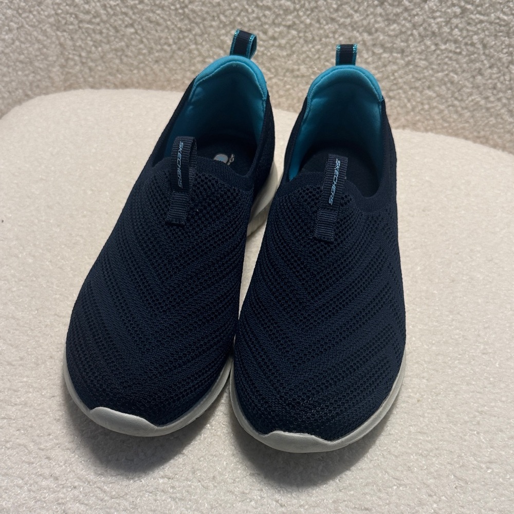 Skechers Navy and White Slip-On Shoes